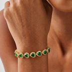 Green Heart Crystal Bracelet - Yellow