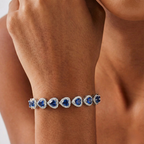 Blue Heart Crystal Bracelet - White
