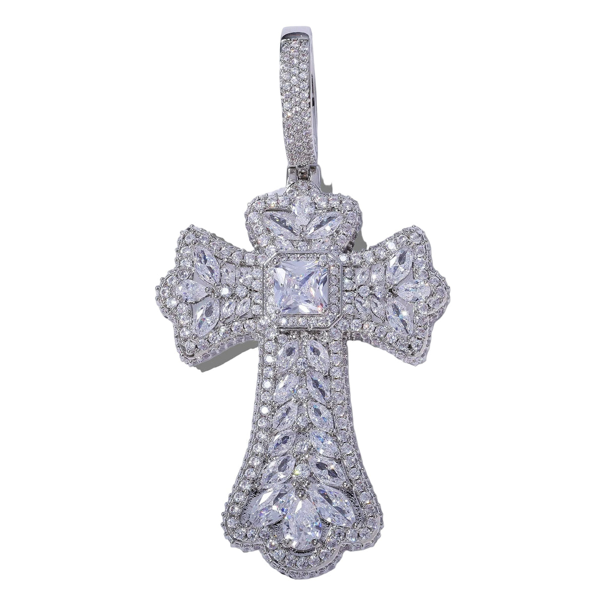 Multi Gem Cross Pendants - White