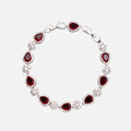Red Blossom Drop Bracelet - White