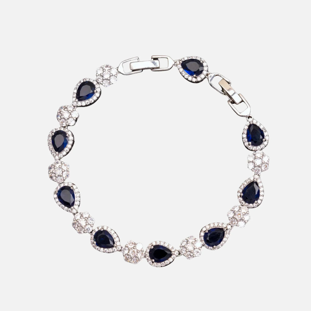 Blue Blossom Drop Bracelet - White