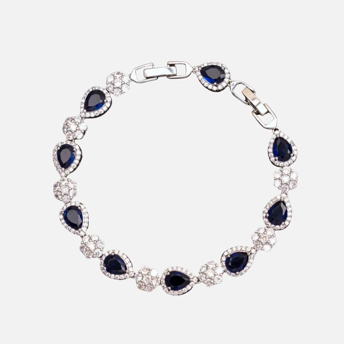 Blue Blossom Drop Bracelet - White