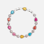 Rainbow Blossom Drop Bracelet - White