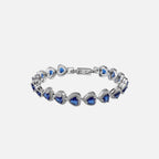 Blue Heart Crystal Bracelet - White
