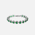 Green Heart Crystal Bracelet - White