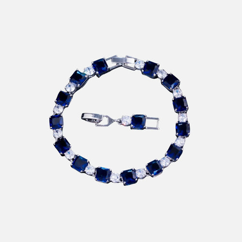Blue Cube Bracelet - White