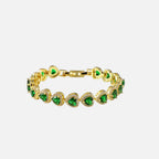 Green Heart Crystal Bracelet - Yellow