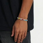 Rainbow Blossom Drop Bracelet - White