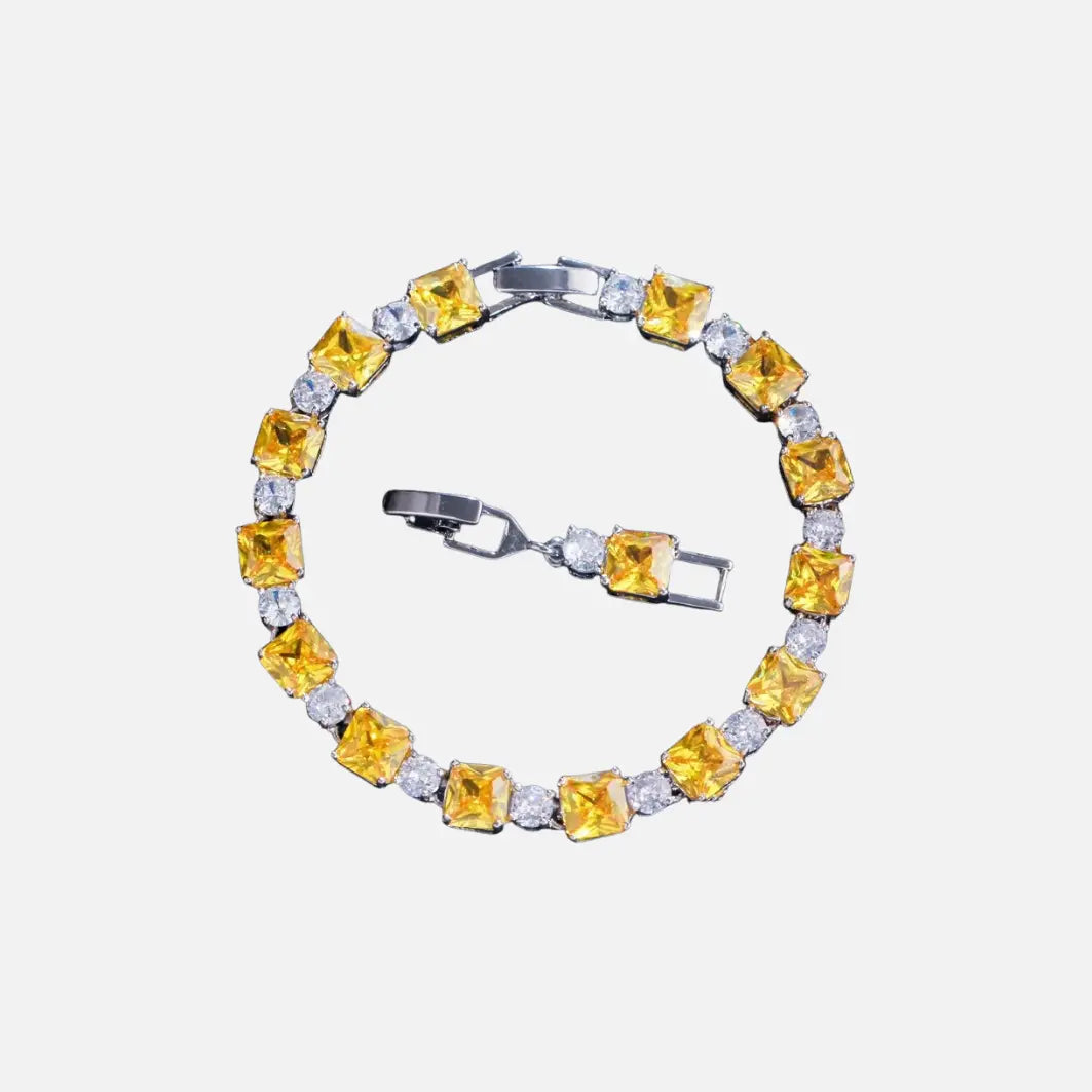 Yellow Cube Bracelet - White