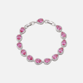 Pink Tear Drop Bracelet - White