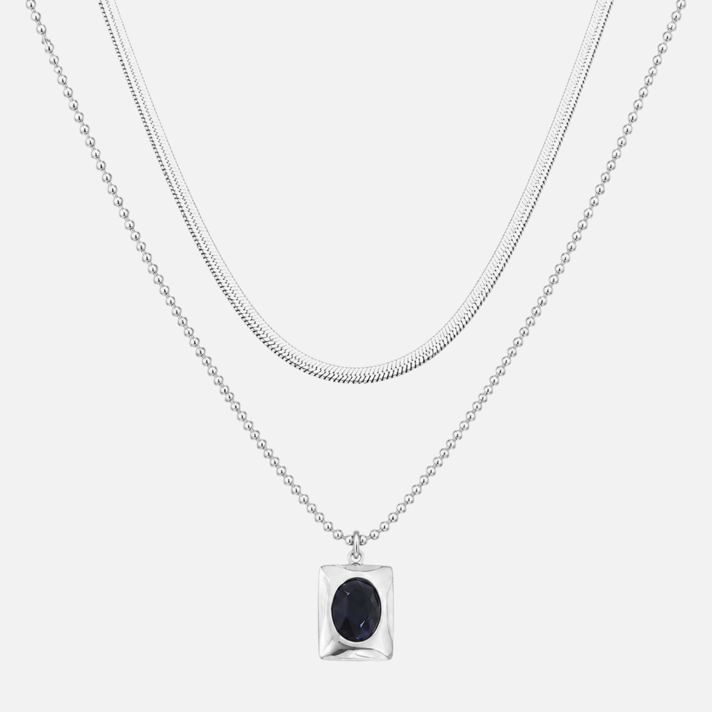 Midnight Gemstone Chain - White