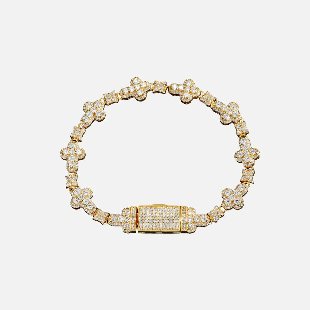 Clover Crystal Bracelet - White