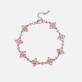Pink Star Clover Bracelet - White