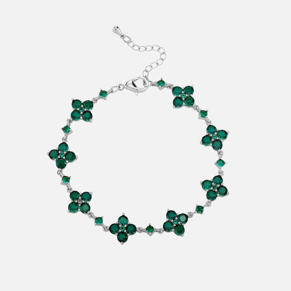 Green Star Clover Bracelet - White