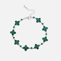 Green Star Clover Bracelet - White